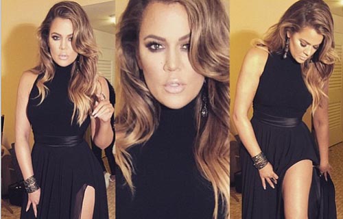 Khloe Kardashian at Golden Globes after party