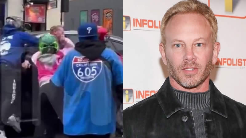 Ian Ziering Street Fight with Bikers